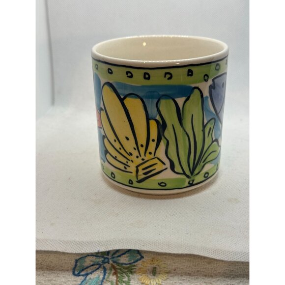 Sango Key West Hand-Painted Ceramic Mug With Colorful Tropical Fish & Starfish D - Picture 6 of 7